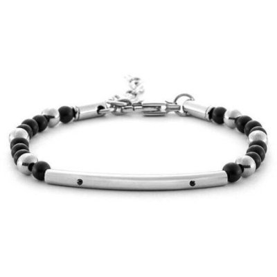 4Us Cesare Paciotti - Bracciale Sfere - Acciaio - Zirconi Neri