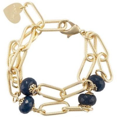 4Us Cesare Paciotti - Bracciale Giada Zaffiro - Oro - Donna