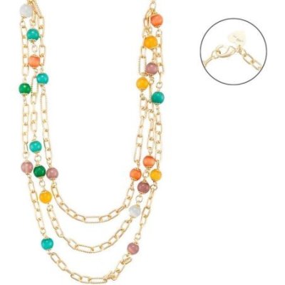 4Us Cesare Paciotti - Collana Occhio Di Gatto - Oro - Multicolor