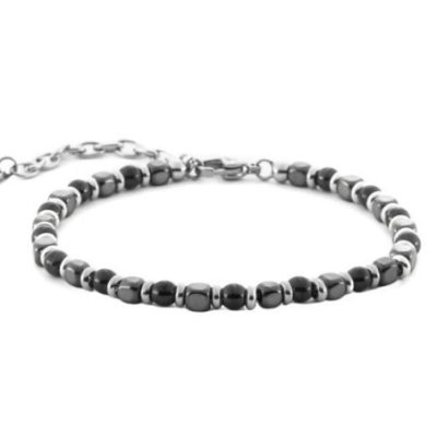 4Us Cesare Paciotti - Bracciale Palline Ematite - Uomo - Elegante