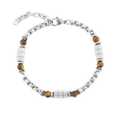 4Us Cesare Paciotti - Bracciale Uomo - Occhio Di Tigre - Acciaio