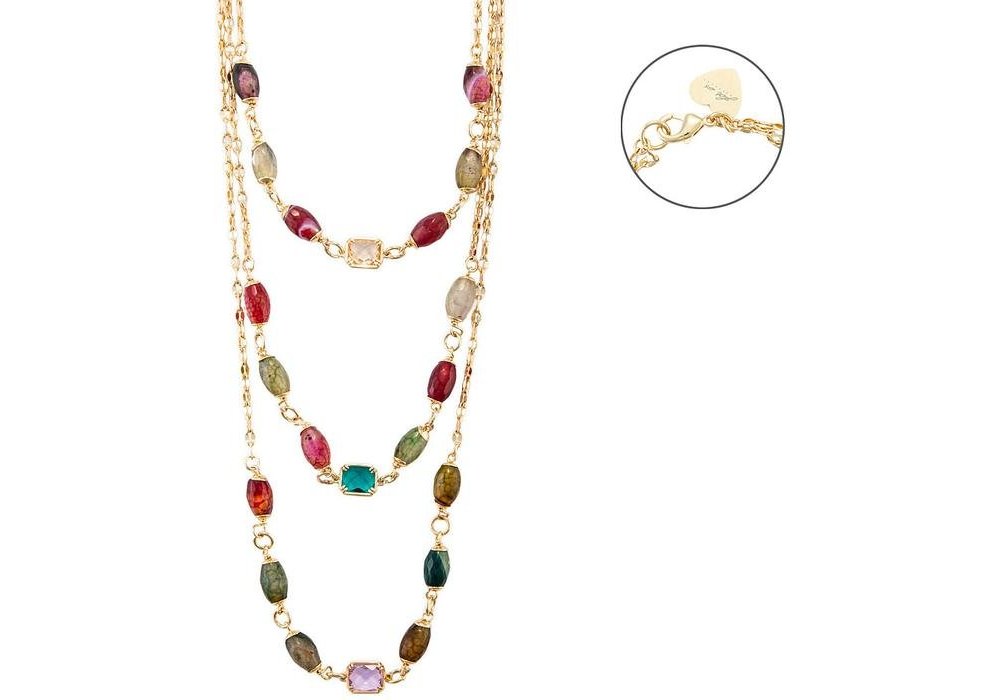 4Us Cesare Paciotti - Collana Agata Multicolor - Donna - Oro