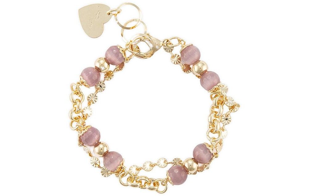 4Us Cesare Paciotti - Bracciale Giada Sfaccettata - Oro - Donna