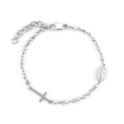 4Us Cesare Paciotti - Bracciale Rosario - Argento - Perle