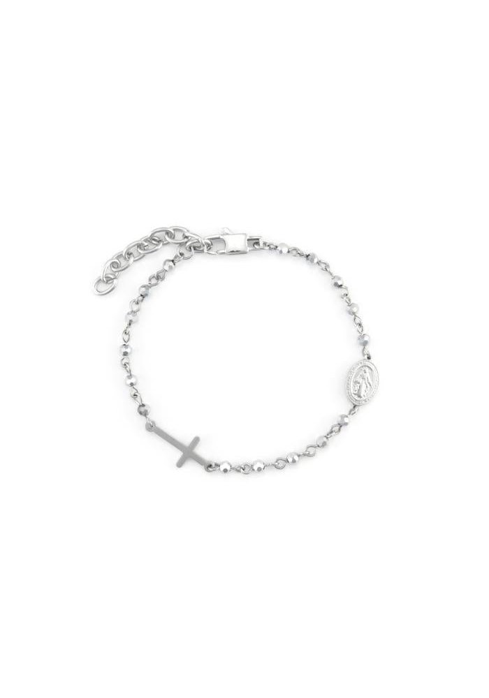 4Us Cesare Paciotti - Bracciale Rosario - Argento - Perle