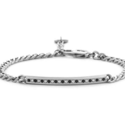 4Us Cesare Paciotti - Bracciale Acciaio - Zirconi - Uomo