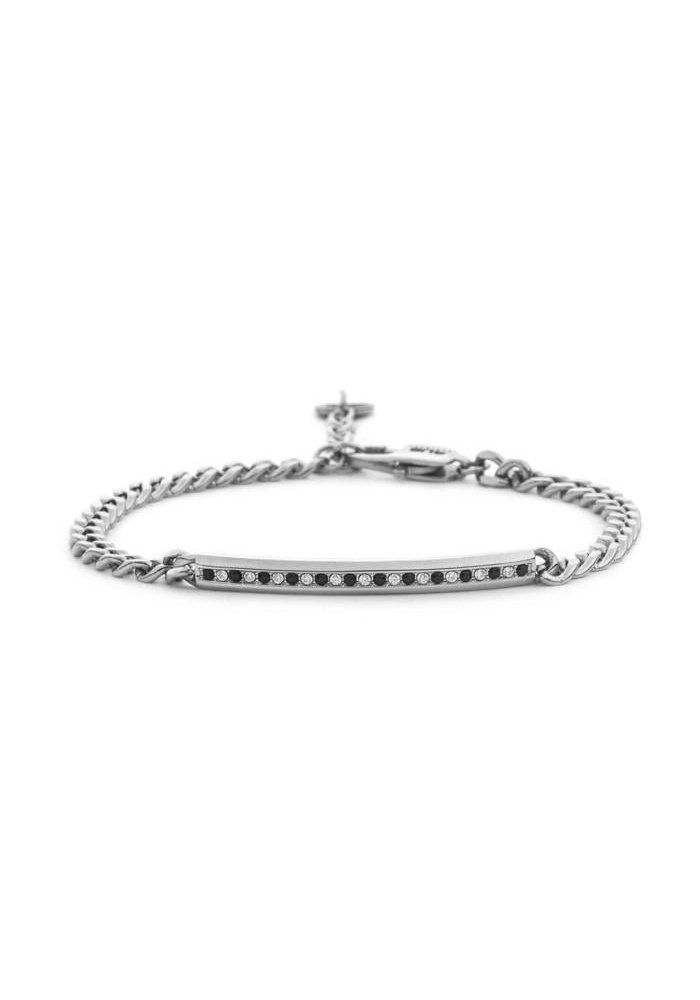 4Us Cesare Paciotti - Bracciale Acciaio - Zirconi - Uomo