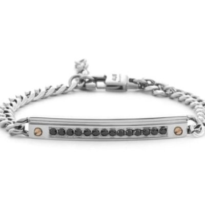 4Us Cesare Paciotti - Bracciale Acciaio - Zirconi Bianchi