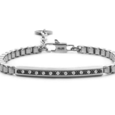 4Us Cesare Paciotti - Bracciale Acciaio - Zirconi - Uomo