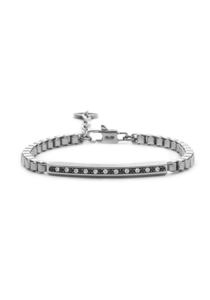 4Us Cesare Paciotti - Bracciale Acciaio - Zirconi - Uomo