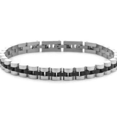 4Us Cesare Paciotti - Bracciale Uomo - Acciaio - Pvd Nero