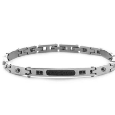 4Us Cesare Paciotti - Bracciale Acciaio Uomo - Design Moderno
