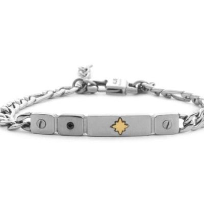 4Us Cesare Paciotti - Bracciale Rosa Dei Venti - Uomo - Argento