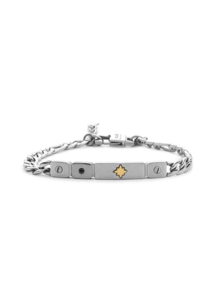 4Us Cesare Paciotti - Bracciale Rosa Dei Venti - Uomo - Argento