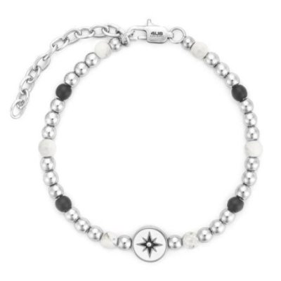 4Us Cesare Paciotti - Bracciale Rosa Dei Venti - Unisex - Argento