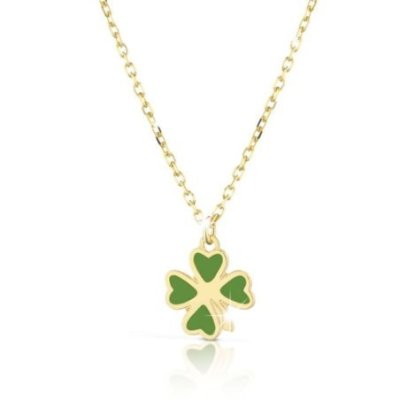 Le Bebé - Collana Fortuna Quadrifoglio - Oro Giallo - Smaltato