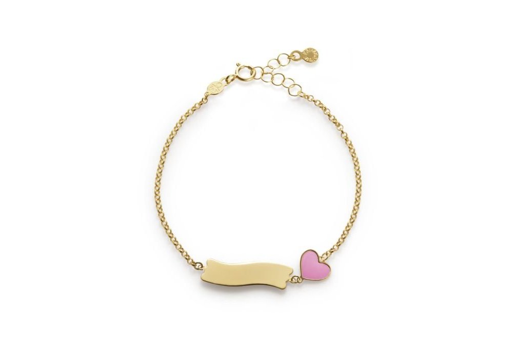 Le Bebe' - Bracciale Fortuna - Oro Giallo - Cuore Smaltato