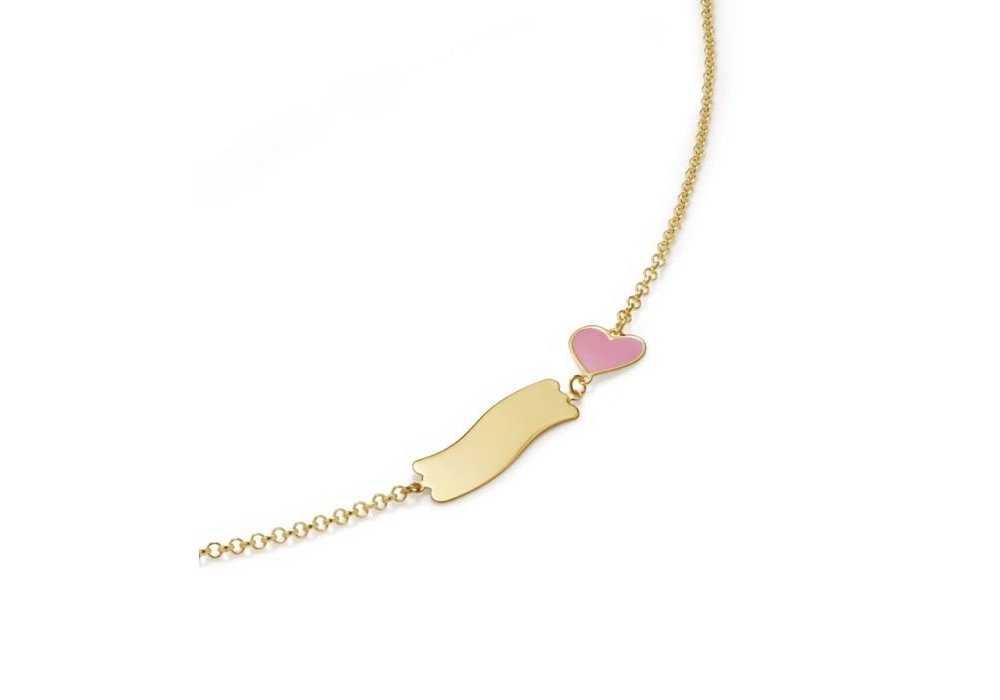 Le Bebe' - Bracciale Fortuna - Oro Giallo - Cuore Smaltato