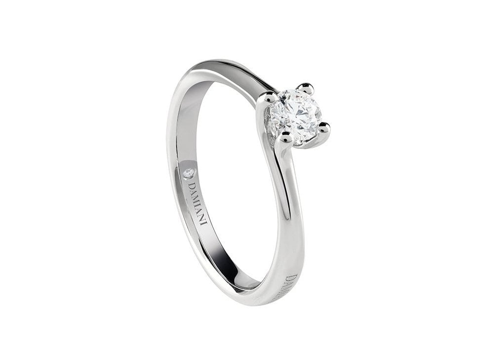 Damiani - Anello Amami - Oro Bianco - Diamante Rotondo