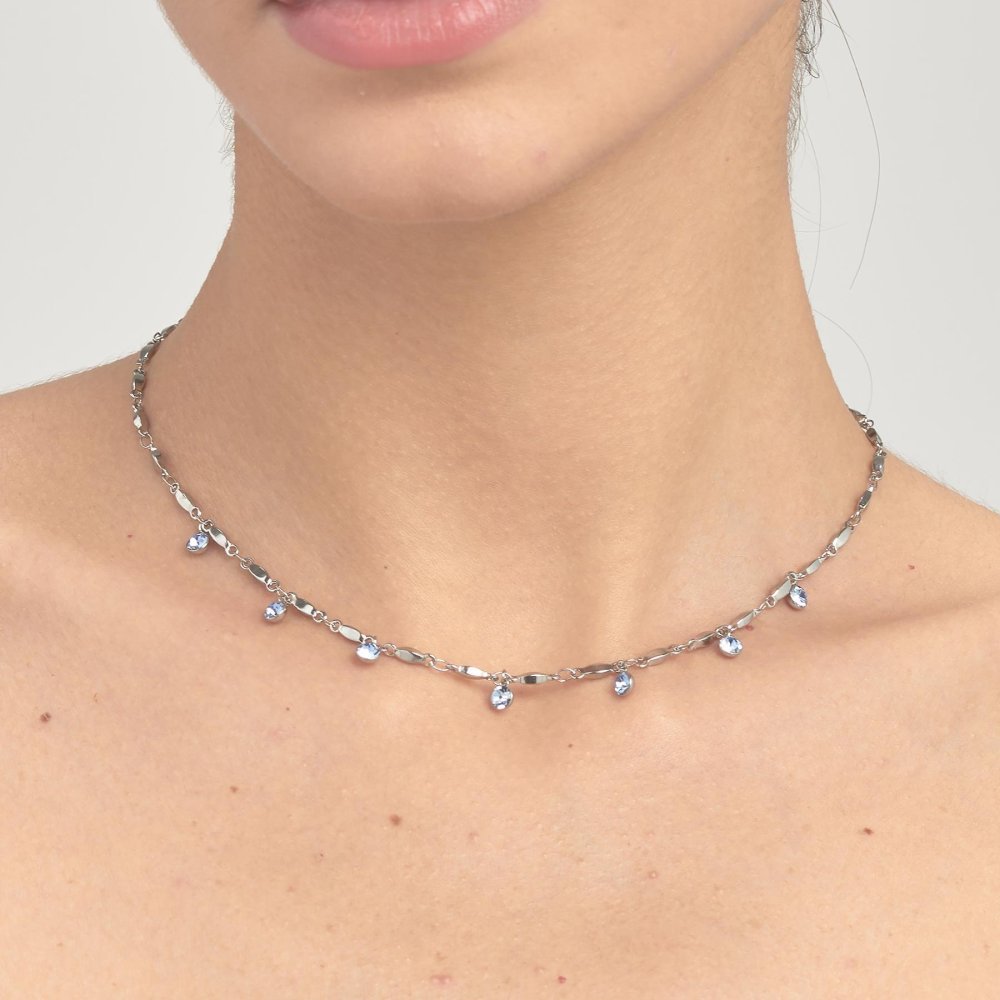 Brosway - Collana Symphonia - Acciaio - Cristalli Light Sapphire