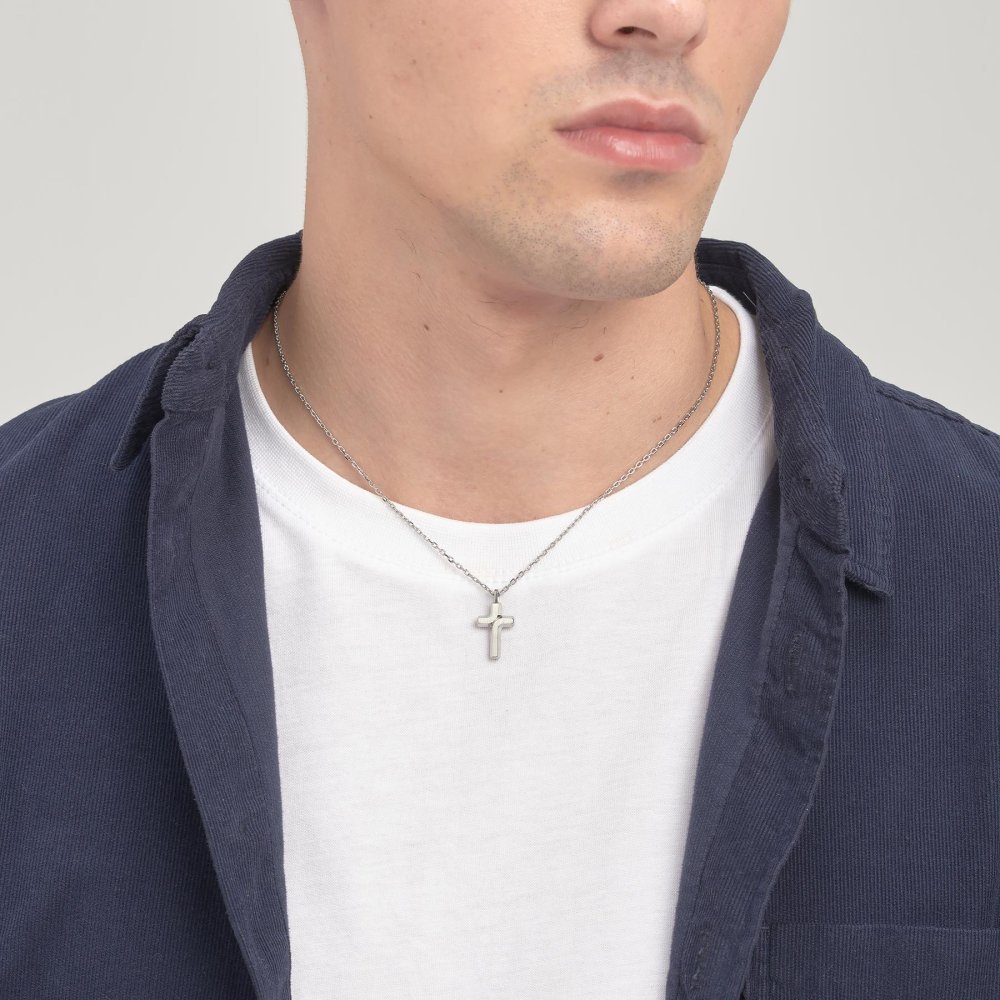 Brosway - Collana Backliner - Acciaio - Croce