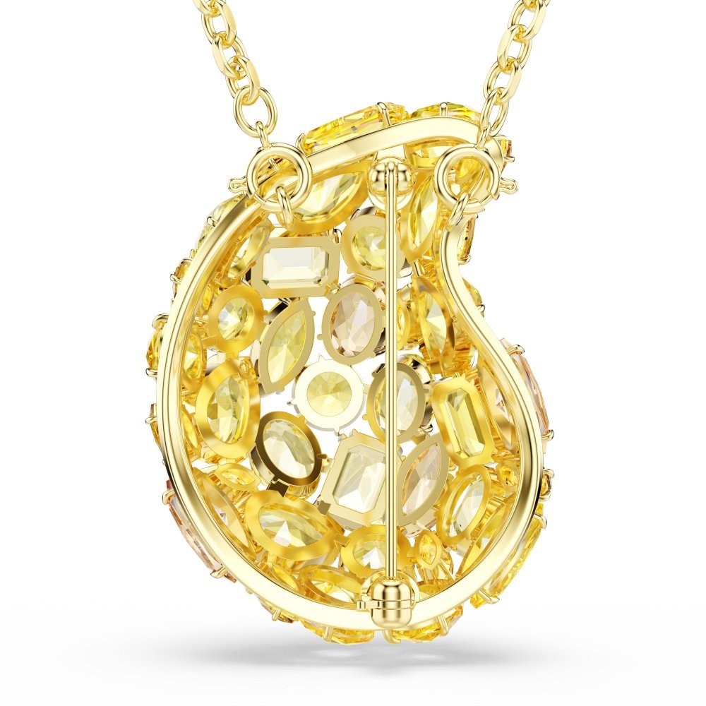 Swarovski - Pendente E Spilla Gema - Cristallo Giallo - Placcato Oro