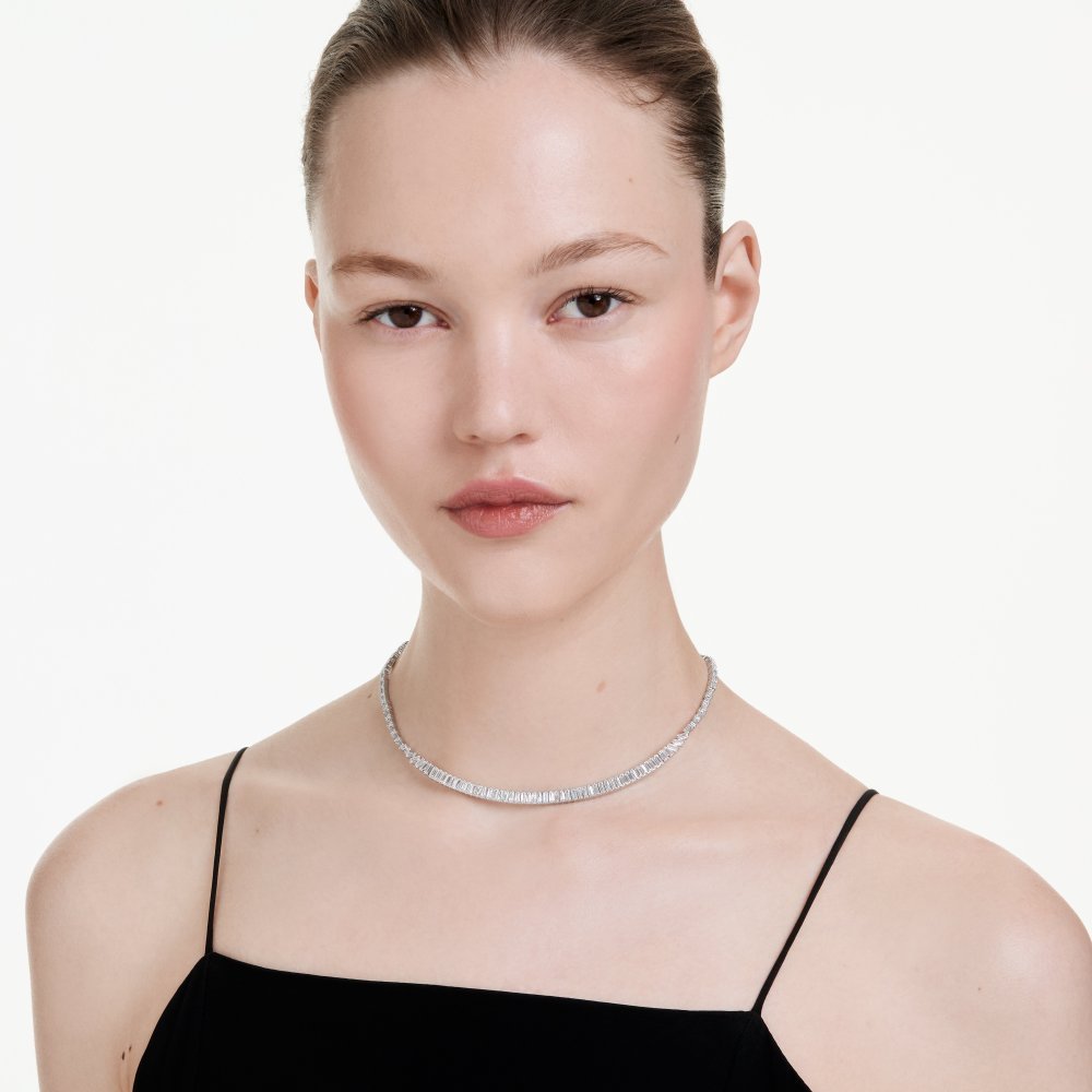 Swarovski - Collana Matrix - Zirconia Baguette - Placcatura Rodio