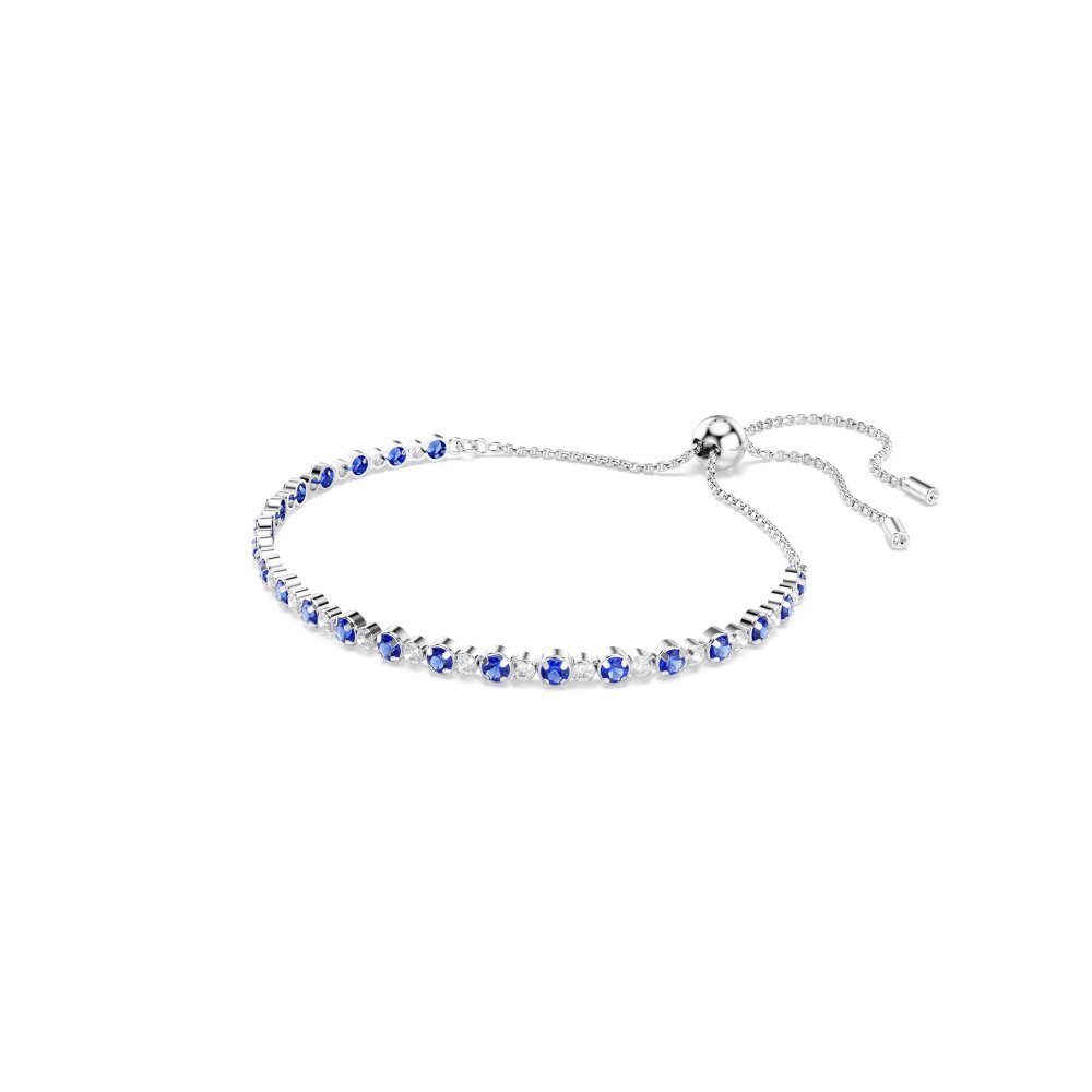 Swarovski - Bracciale Tennis Matrix - Cristalli Blu - Placcatura Rodio
