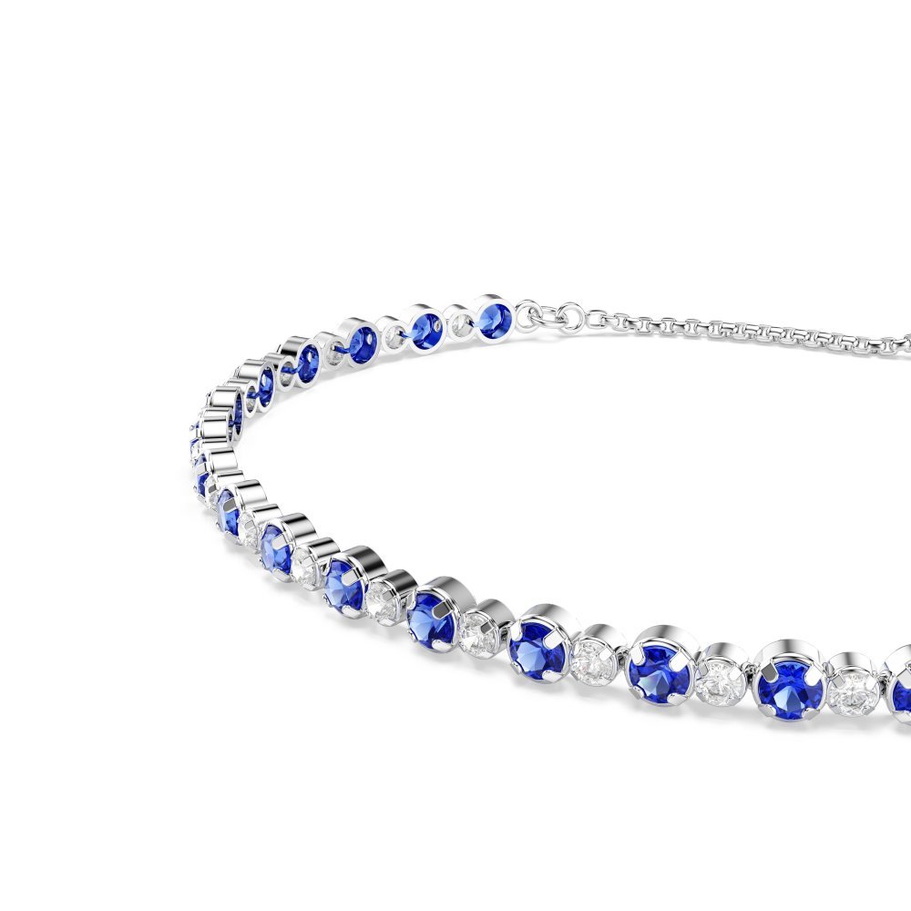 Swarovski - Bracciale Tennis Matrix - Cristalli Blu - Placcatura Rodio