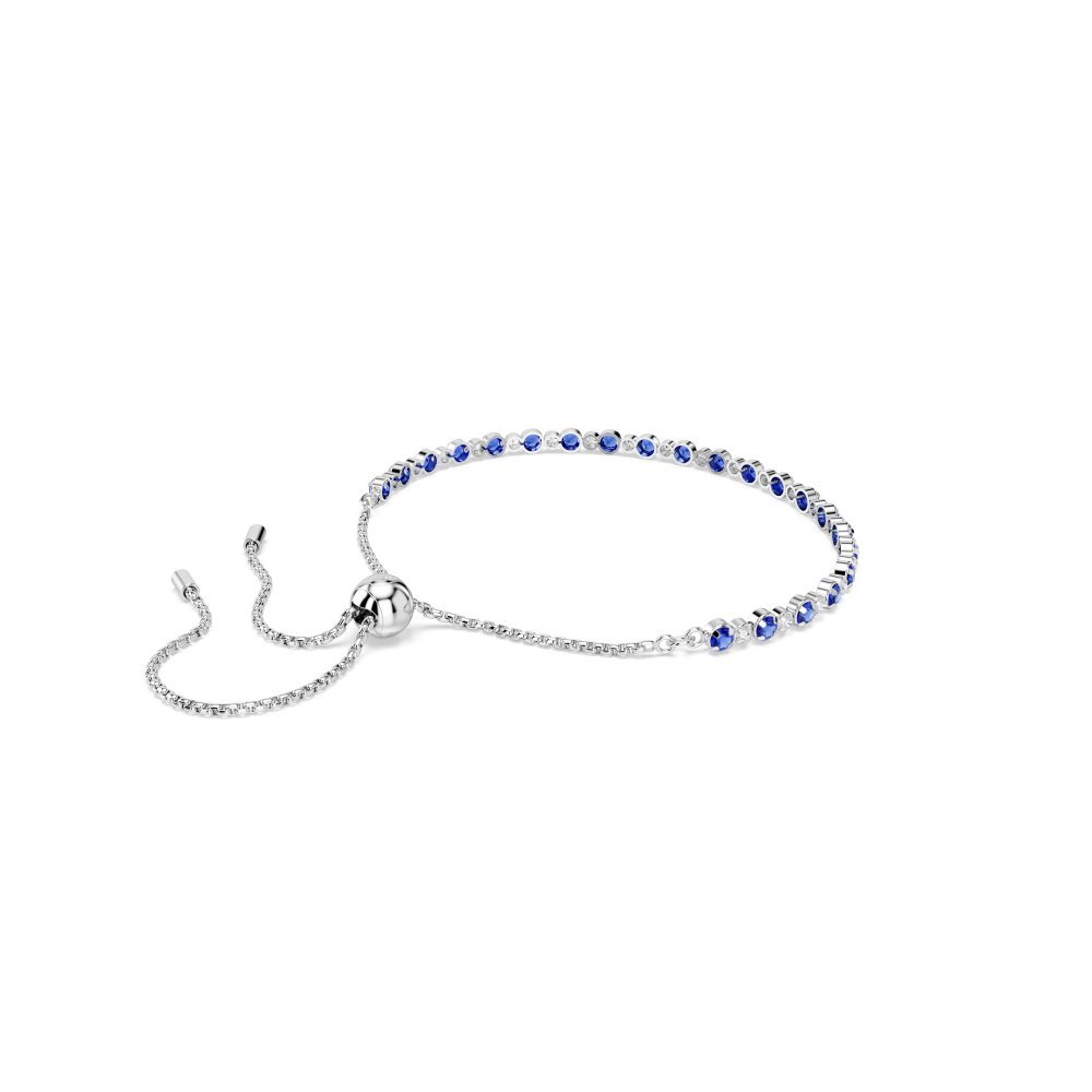Swarovski - Bracciale Tennis Matrix - Cristalli Blu - Placcatura Rodio