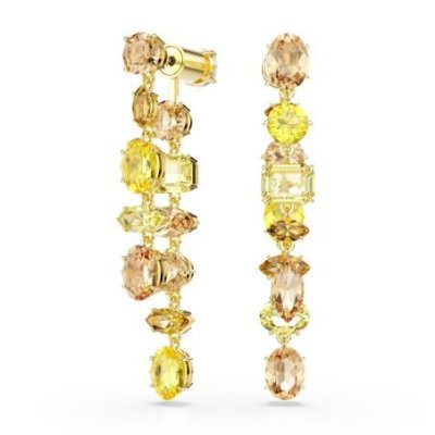 Swarovski - Orecchini Gema Pendenti - Placcato Oro - Cristalli Gialli