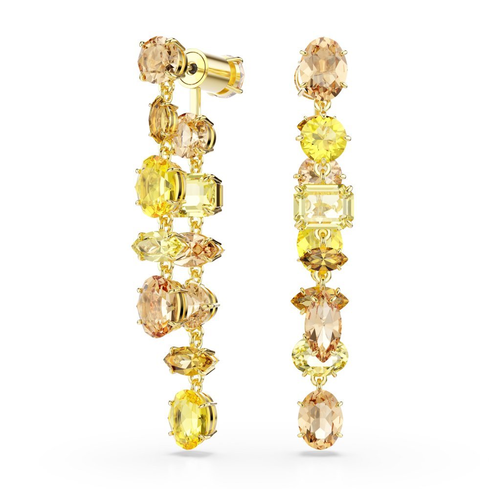 Swarovski - Orecchini Gema Pendenti - Placcato Oro - Cristalli Gialli