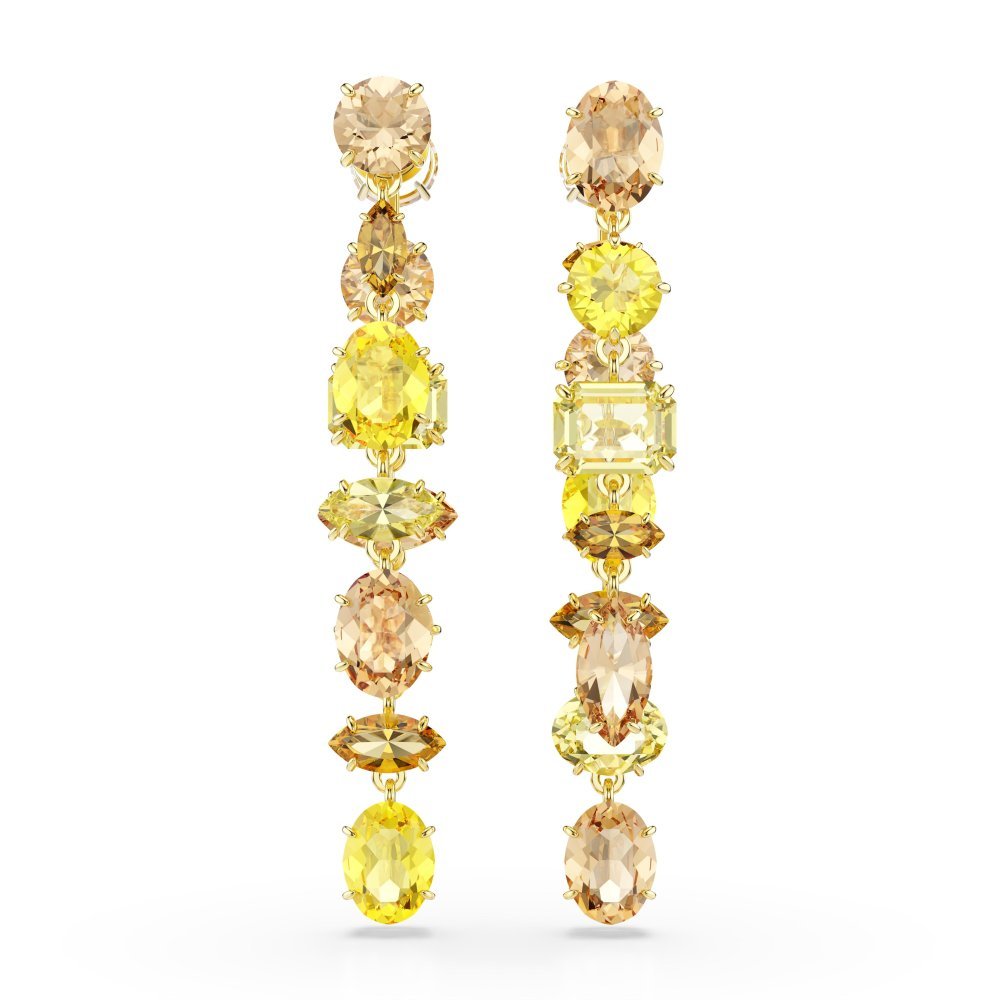 Swarovski - Orecchini Gema Pendenti - Placcato Oro - Cristalli Gialli