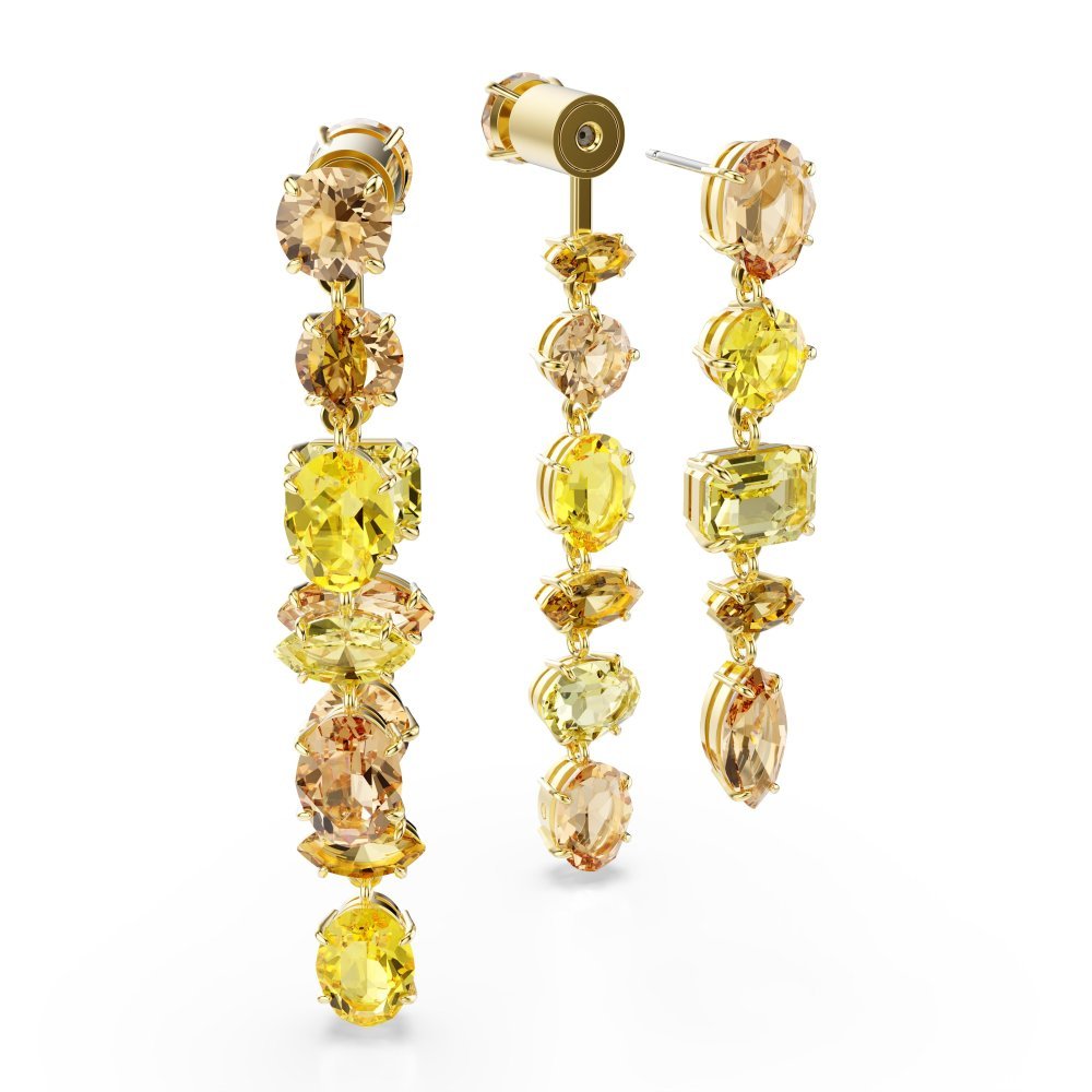 Swarovski - Orecchini Gema Pendenti - Placcato Oro - Cristalli Gialli
