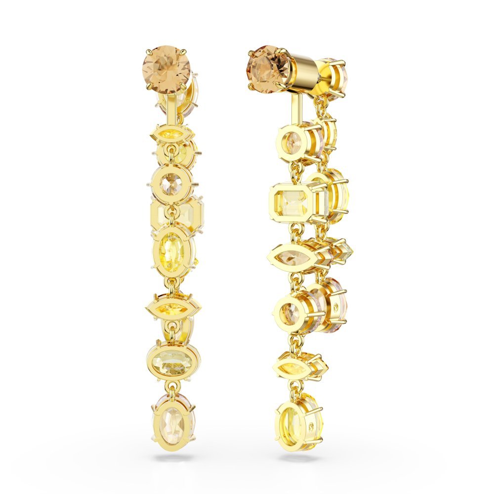 Swarovski - Orecchini Gema Pendenti - Placcato Oro - Cristalli Gialli