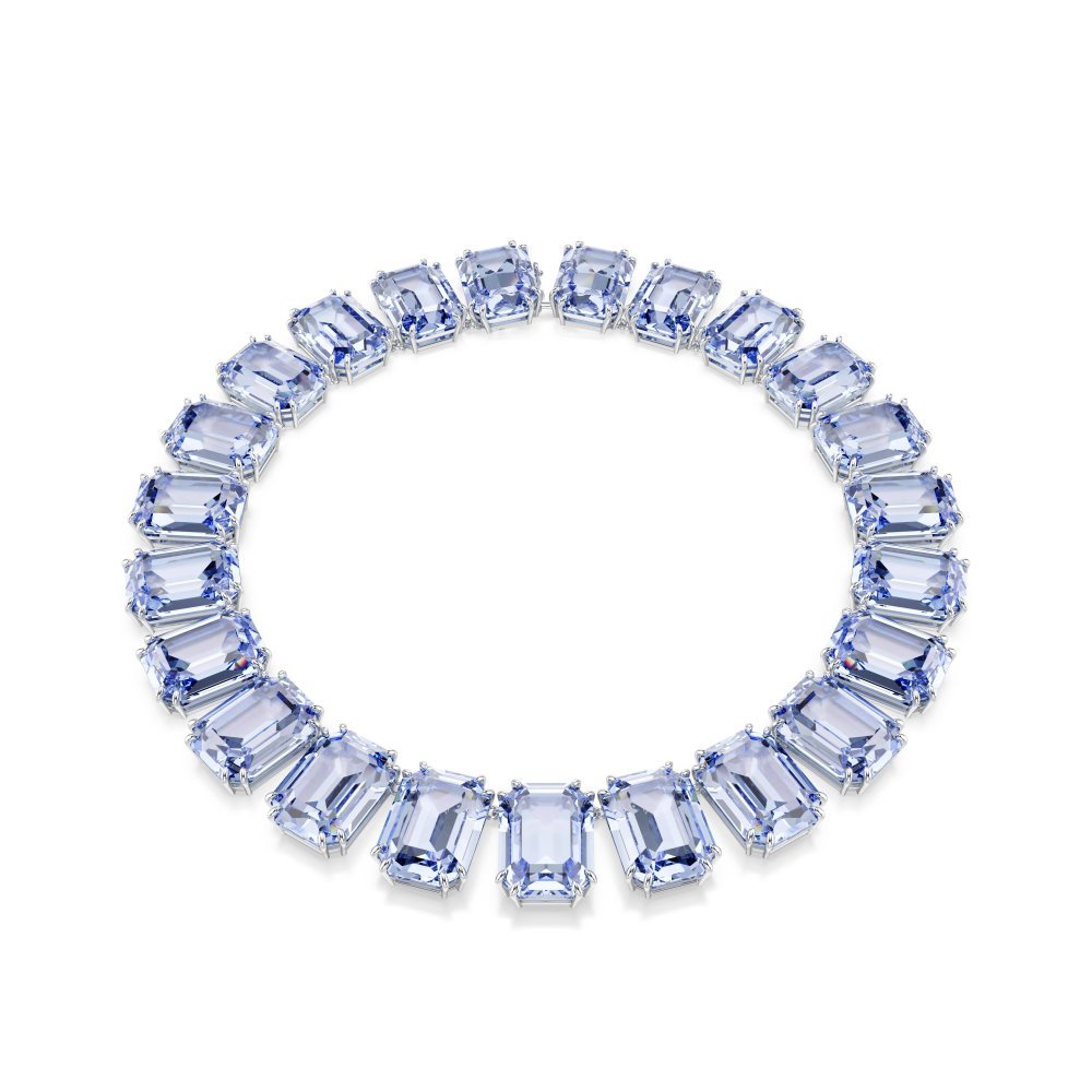 Swarovski - Collana Tennis Millenia - Cristalli Blu - Placcato Rodio