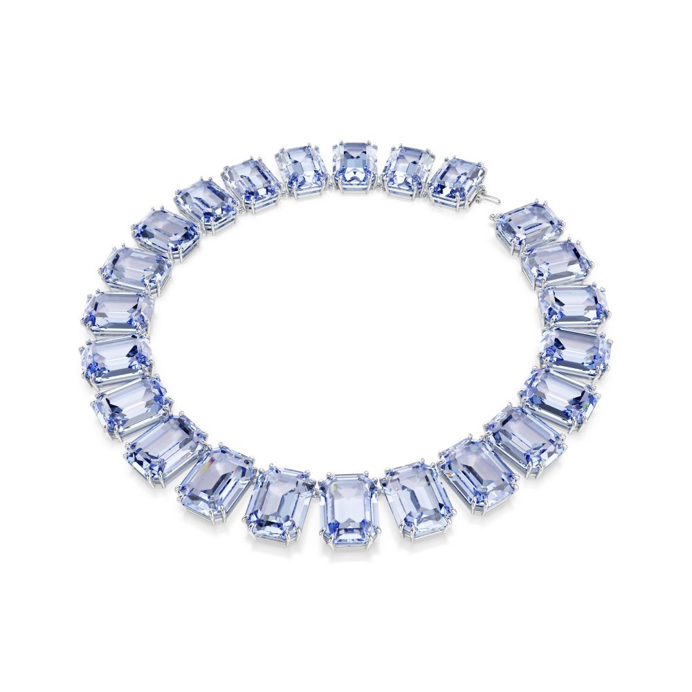 Swarovski - Collana Tennis Millenia - Cristalli Blu - Placcato Rodio