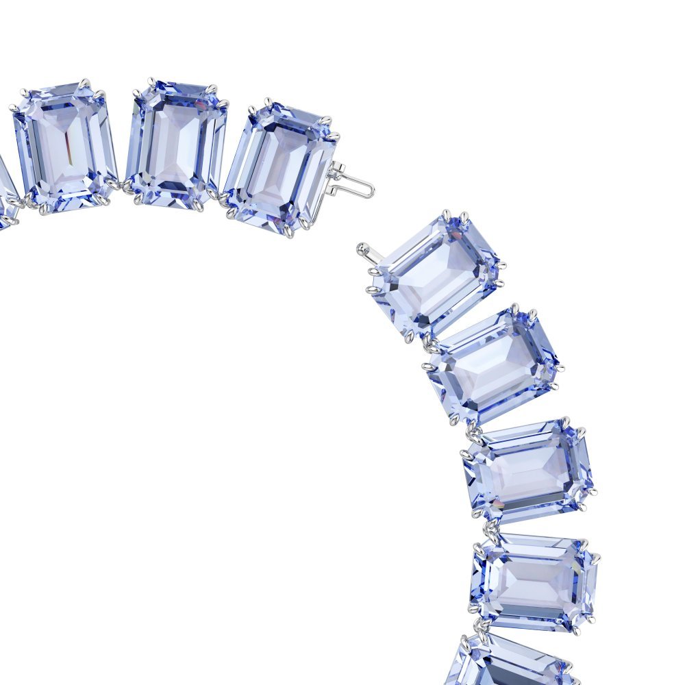 Swarovski - Collana Tennis Millenia - Cristalli Blu - Placcato Rodio