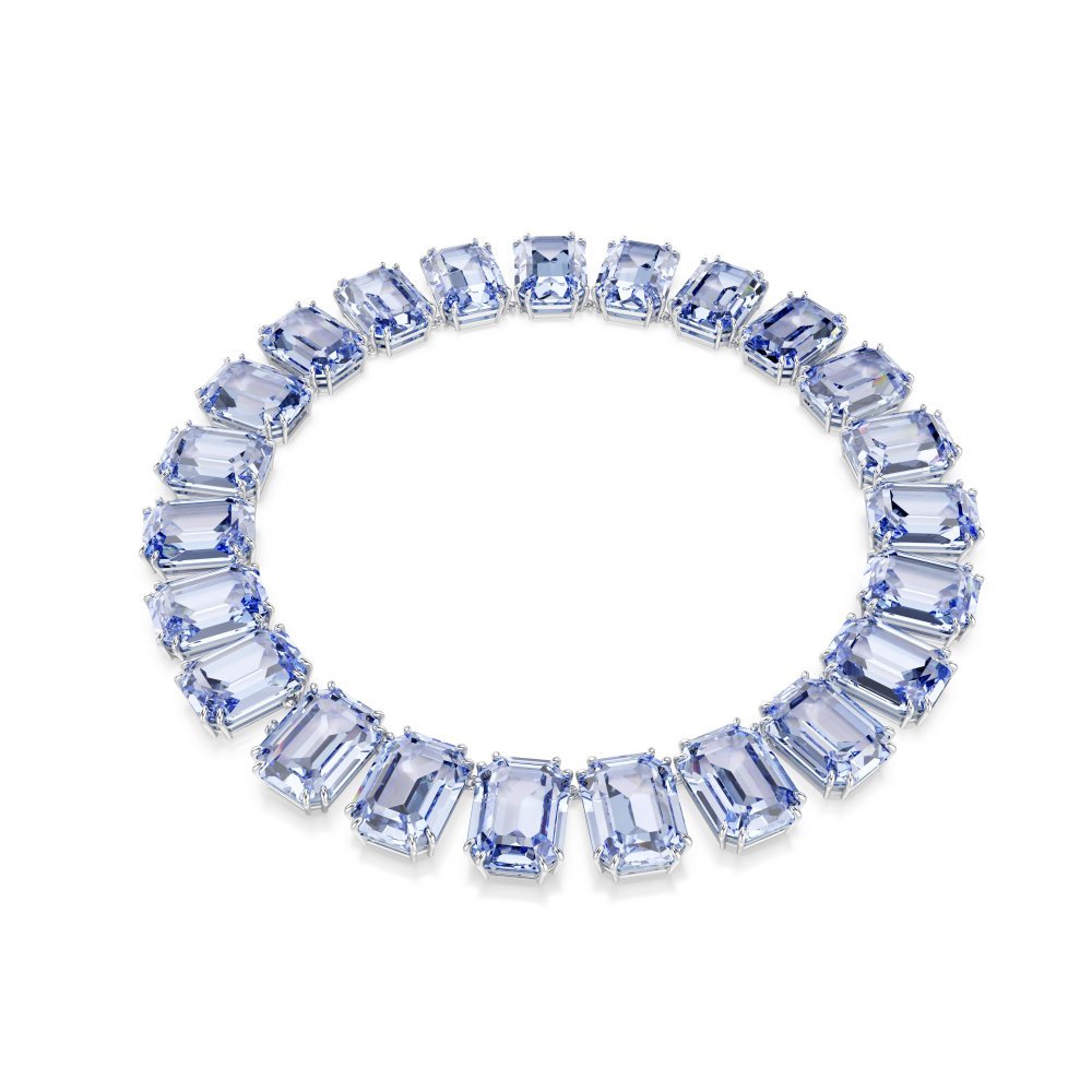 Swarovski - Collana Tennis Millenia - Cristalli Blu - Placcato Rodio