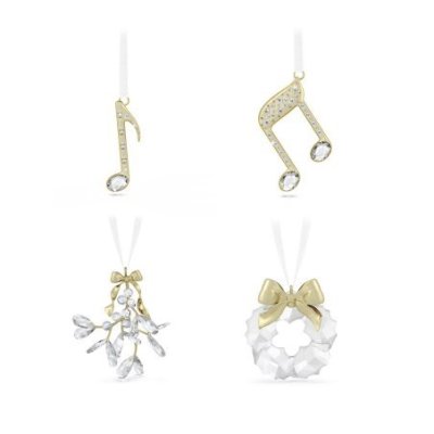 Swarovski - Decorazione Nota Musicale Doppia - Cristallo - Oro