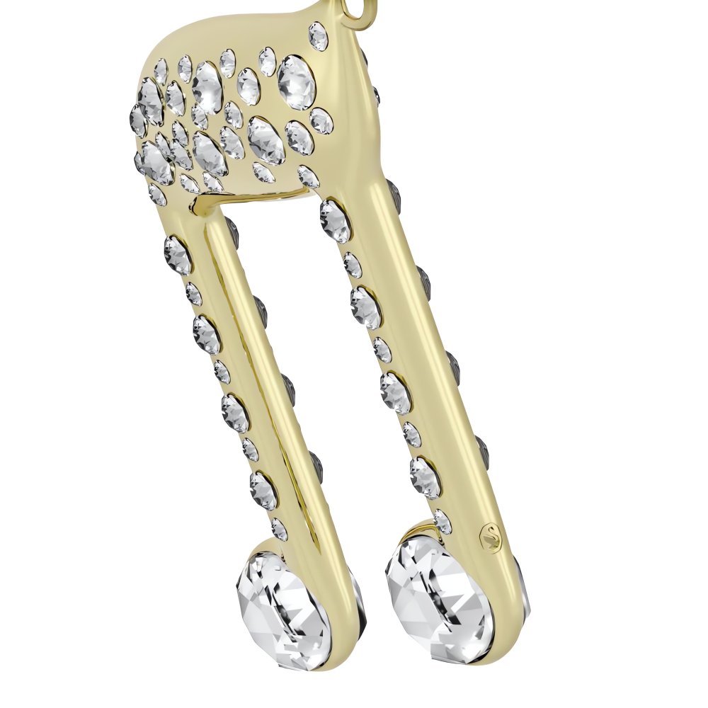 Swarovski - Decorazione Nota Musicale Doppia - Cristallo - Oro