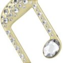 Swarovski - Decorazione Nota Musicale Doppia - Cristallo - Oro