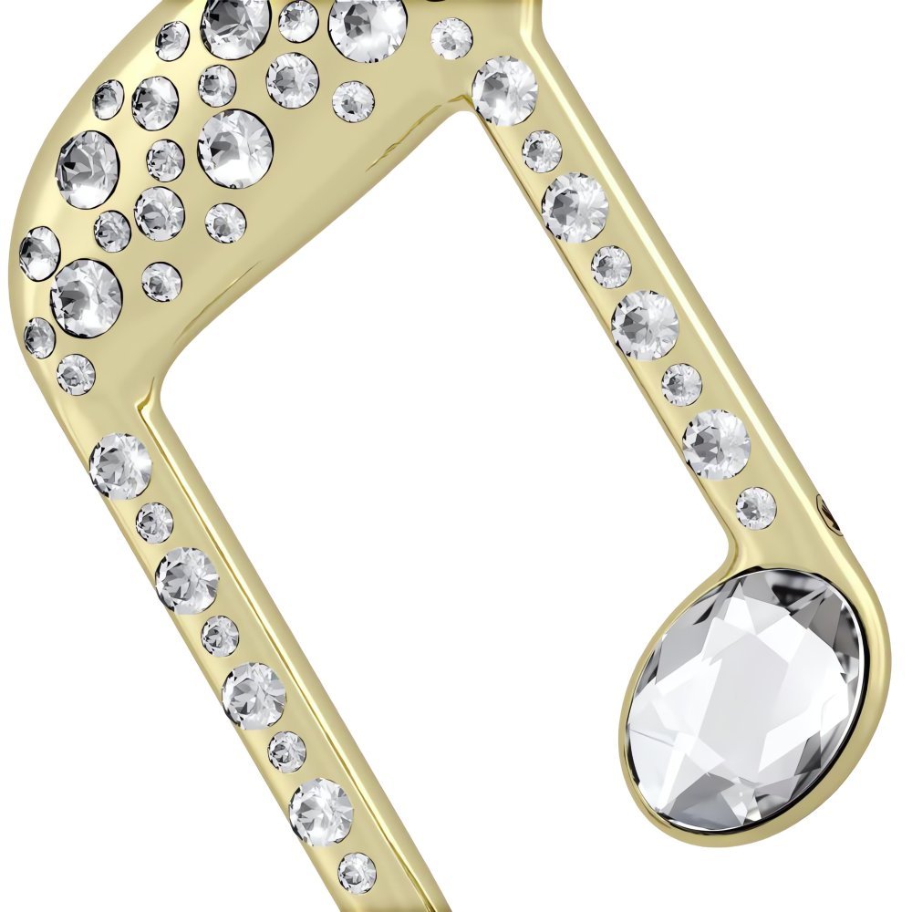 Swarovski - Decorazione Nota Musicale Doppia - Cristallo - Oro