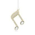 Swarovski - Decorazione Nota Musicale Doppia - Cristallo - Oro