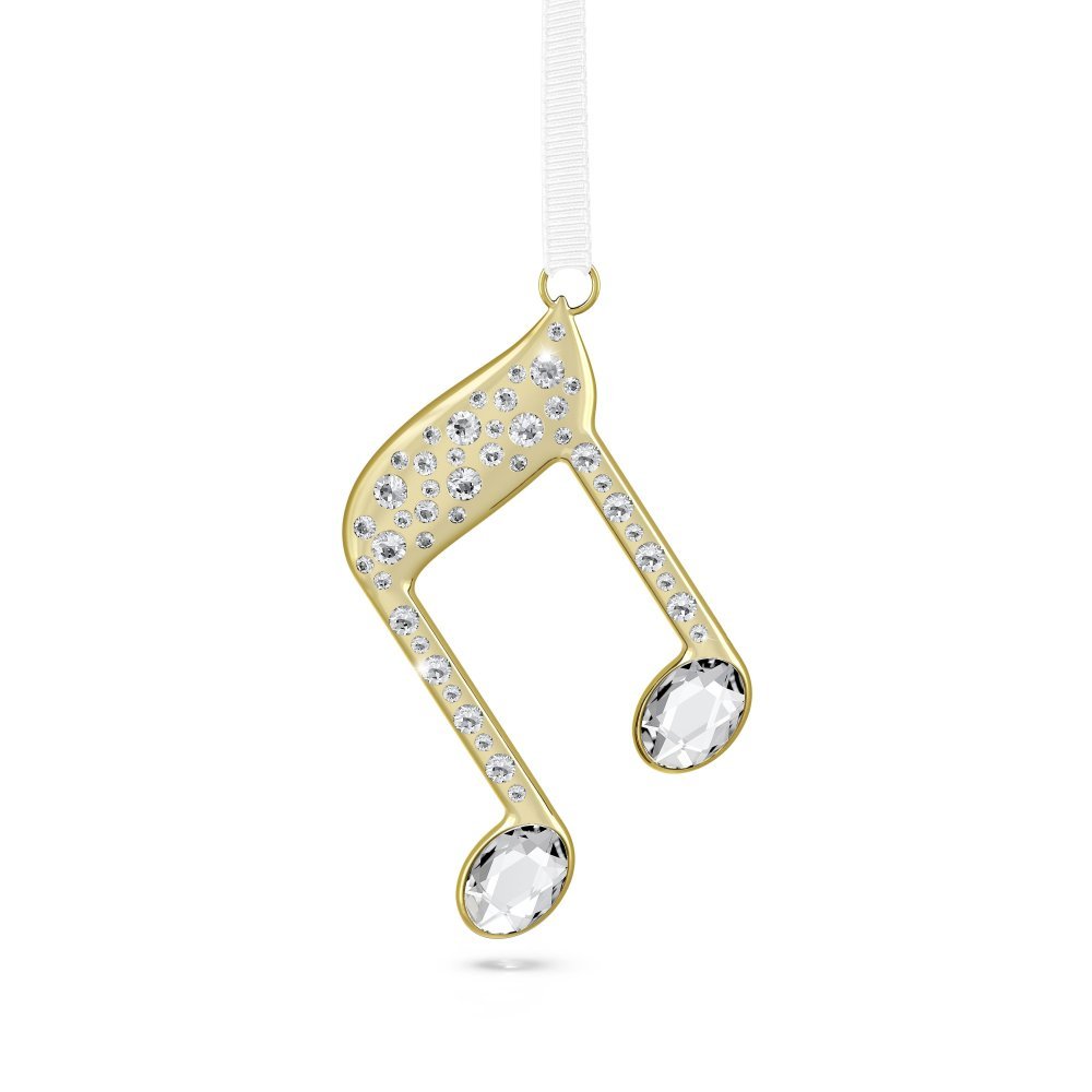 Swarovski - Decorazione Nota Musicale Doppia - Cristallo - Oro