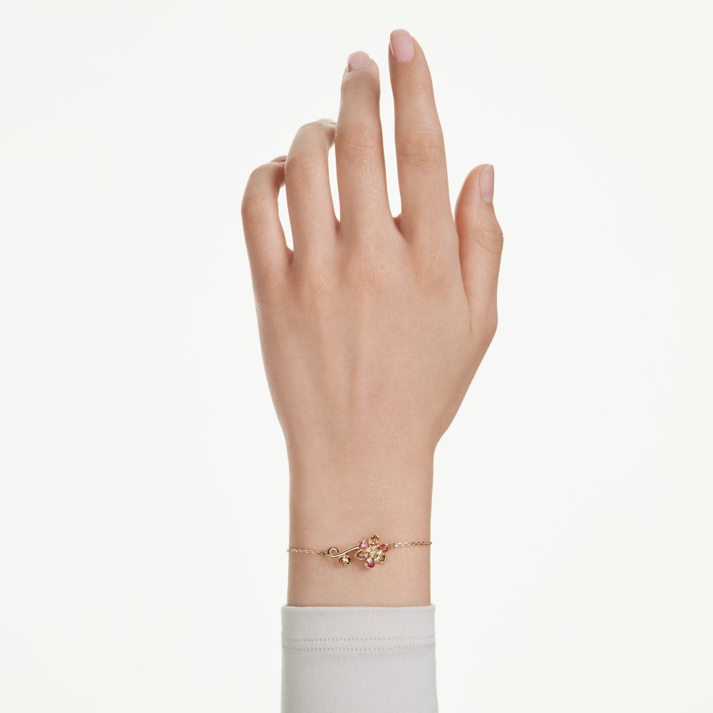 Swarovski - Braccialetto Idyllia - Fiore Multicolore - Placcato Oro