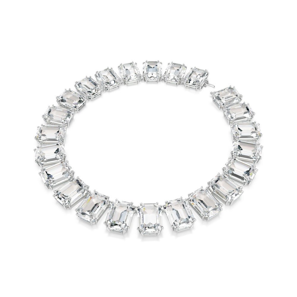 Swarovski - Collana Tennis Millenia - Cristalli Bianchi - Placcato Rodio
