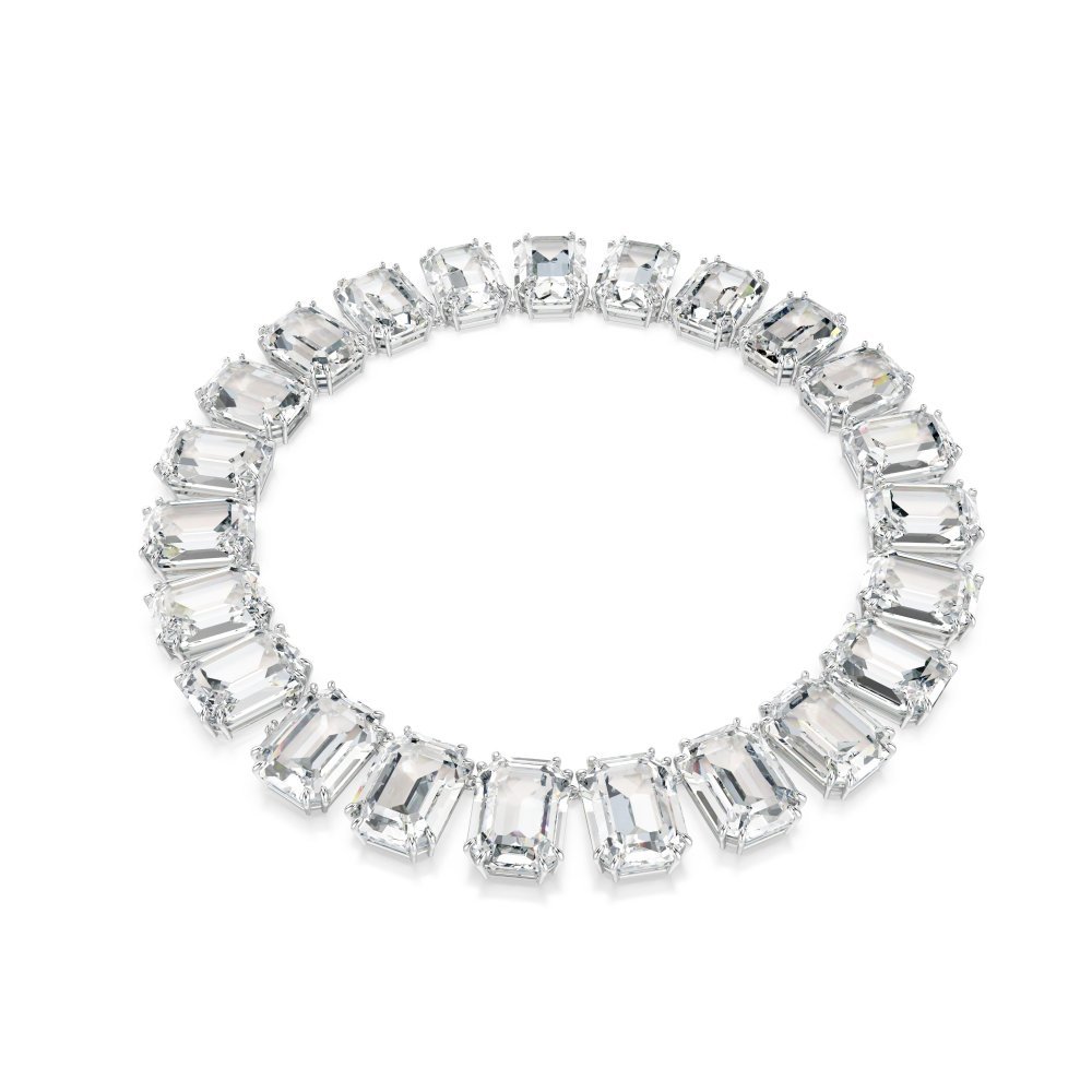 Swarovski - Collana Tennis Millenia - Cristalli Bianchi - Placcato Rodio