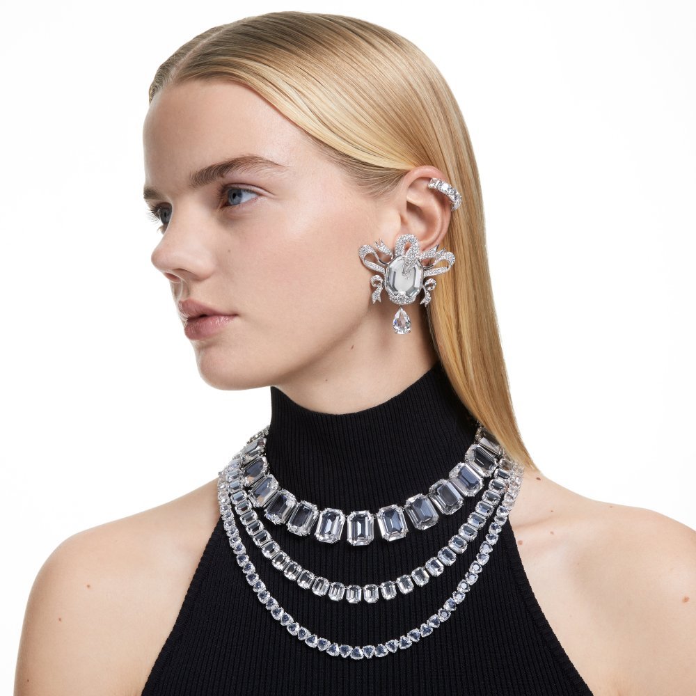 Swarovski - Collana Tennis Millenia - Cristalli Bianchi - Placcato Rodio