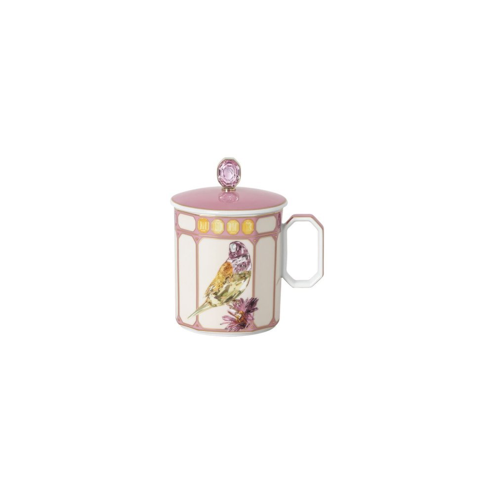 Rosenthal - Porcellana Bicchiere Idyllia Finch Pink - Manico - Coperchio